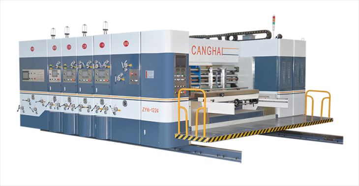 Lead edge feeder 3 color printer slotter die cutter with stacker machine for corrugated cardboard